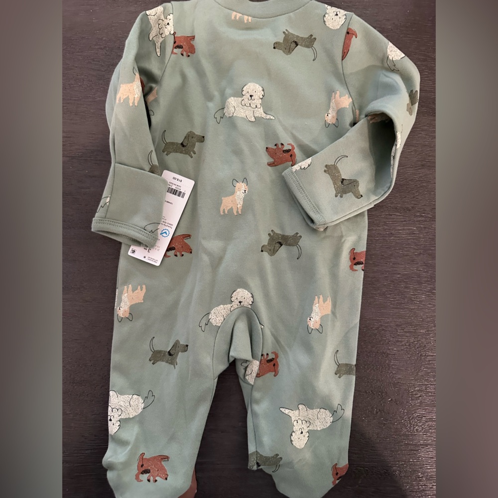 Carter's Light Green Animal-Print Footed Onesie One-Piece 3M - Picture 5 of 5